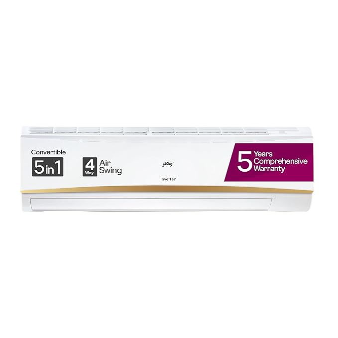 godrej 2.5 ton 3 star, 5 years comprehensive warranty, ai powered, 5 in 1 convertible cooling, 4 way air swing inverter split ac (copper, heavy duty cooling at 52 °c, ac 2.5t ei 30linv3r32 wwr, white) godrej 2.5 ton 3 star, 5 years comprehensive warranty, ai powered, 5 in 1 convertible cooling, 4 way air swing inverter split ac (copper, heavy duty cooling at 52 °c, ac 2.5t ei 30linv3r32 wwr, white)