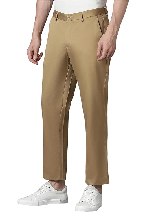louis philippe men's slim fit mid rise solid premium cotton enhanced softness and breathability superior comfort trouser louis philippe men's slim fit mid rise solid premium cotton enhanced softness and breathability superior comfort trouser