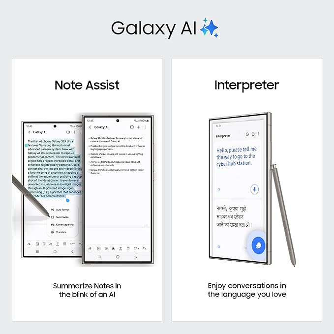 samsung galaxy s24 ultra 5g ai smartphone with galaxy ai (titanium gray, 12gb, 256gb storage), snapdragon 8 gen 3, 200 mp camera with provisual engine and 5000mah battery samsung galaxy s24 ultra 5g ai smartphone with galaxy ai (titanium gray, 12gb, 256gb storage), snapdragon 8 gen 3, 200 mp camera with provisual engine and 5000mah battery