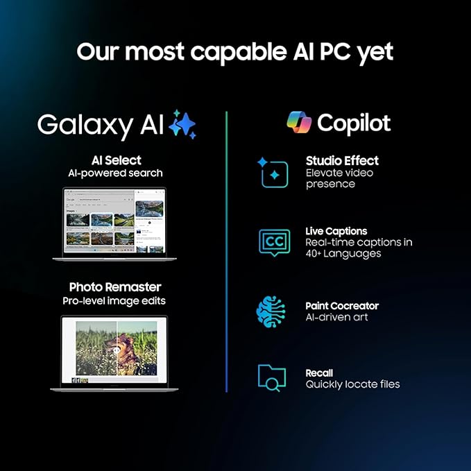 samsung galaxy book5 360 | intel evo core ultra 7 256v | built in ai | 15.6" (39.6cm) touchscreen 2 in 1 amoled 60hz | 500 nits (16gb/512gb ssd/intel arc/win11/mso'21/gray/1.46kg) | s pen included samsung galaxy book5 360 | intel evo core ultra 7 256v | built in ai | 15.6" (39.6cm) touchscreen 2 in 1 amoled 60hz | 500 nits (16gb/512gb ssd/intel arc/win11/mso'21/gray/1.46kg) | s pen included