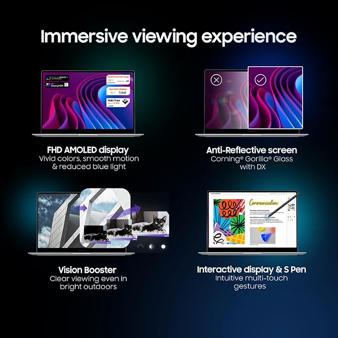 samsung galaxy book5 360 | intel evo core ultra 7 256v | built in ai | 15.6" (39.6cm) touchscreen 2 in 1 amoled 60hz | 500 nits (16gb/512gb ssd/intel arc/win11/mso'21/gray/1.46kg) | s pen included samsung galaxy book5 360 | intel evo core ultra 7 256v | built in ai | 15.6" (39.6cm) touchscreen 2 in 1 amoled 60hz | 500 nits (16gb/512gb ssd/intel arc/win11/mso'21/gray/1.46kg) | s pen included