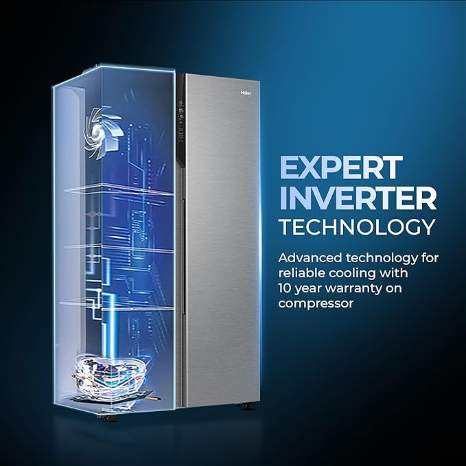haier 596l 3star 2 door side by side frost free refrigerator|100% convertible|expert inverter|digital display panel|twist ice tray|deo fresh technology (hes 690ss, shiny silver) haier 596l 3star 2 door side by side frost free refrigerator|100% convertible|expert inverter|digital display panel|twist ice tray|deo fresh technology (hes 690ss, shiny silver)
