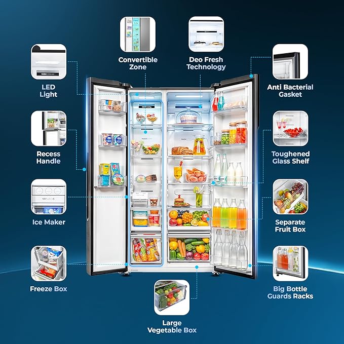 haier 596l 3star 2 door side by side frost free refrigerator|100% convertible|expert inverter|digital display panel|twist ice tray|deo fresh technology (hes 690ss, shiny silver) haier 596l 3star 2 door side by side frost free refrigerator|100% convertible|expert inverter|digital display panel|twist ice tray|deo fresh technology (hes 690ss, shiny silver)