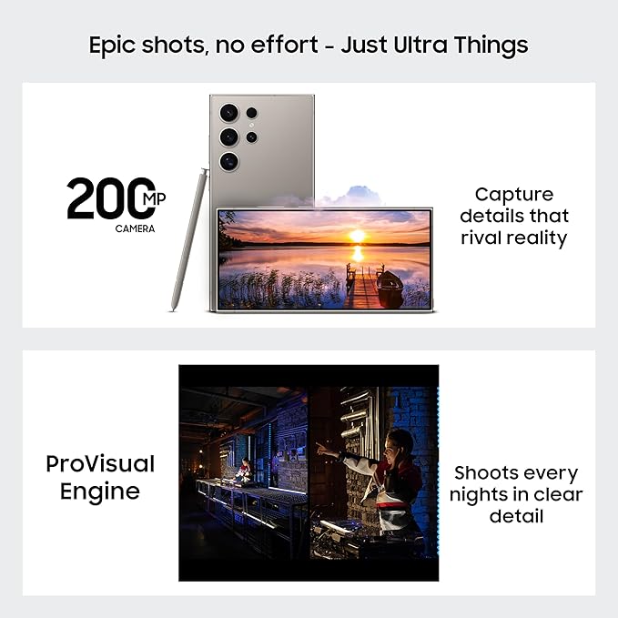 samsung galaxy s24 ultra 5g ai smartphone with galaxy ai (titanium gray, 12gb, 256gb storage), snapdragon 8 gen 3, 200 mp camera with provisual engine and 5000mah battery samsung galaxy s24 ultra 5g ai smartphone with galaxy ai (titanium gray, 12gb, 256gb storage), snapdragon 8 gen 3, 200 mp camera with provisual engine and 5000mah battery