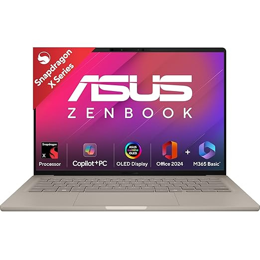 asus zenbook a14 oled (2025),qualcomm snapdragon x, copilot+pc, 0.9kg light weight, 14""(35.6 cm),32hrs battery life*(16gb/512gb/windows 11/mso 2024/m365 basic 1yr/ai pc/metal body/ux3407qa qd258ws) asus zenbook a14 oled (2025),qualcomm snapdragon x, copilot+pc, 0.9kg light weight, 14""(35.6 cm),32hrs battery life*(16gb/512gb/windows 11/mso 2024/m365 basic 1yr/ai pc/metal body/ux3407qa qd258ws)